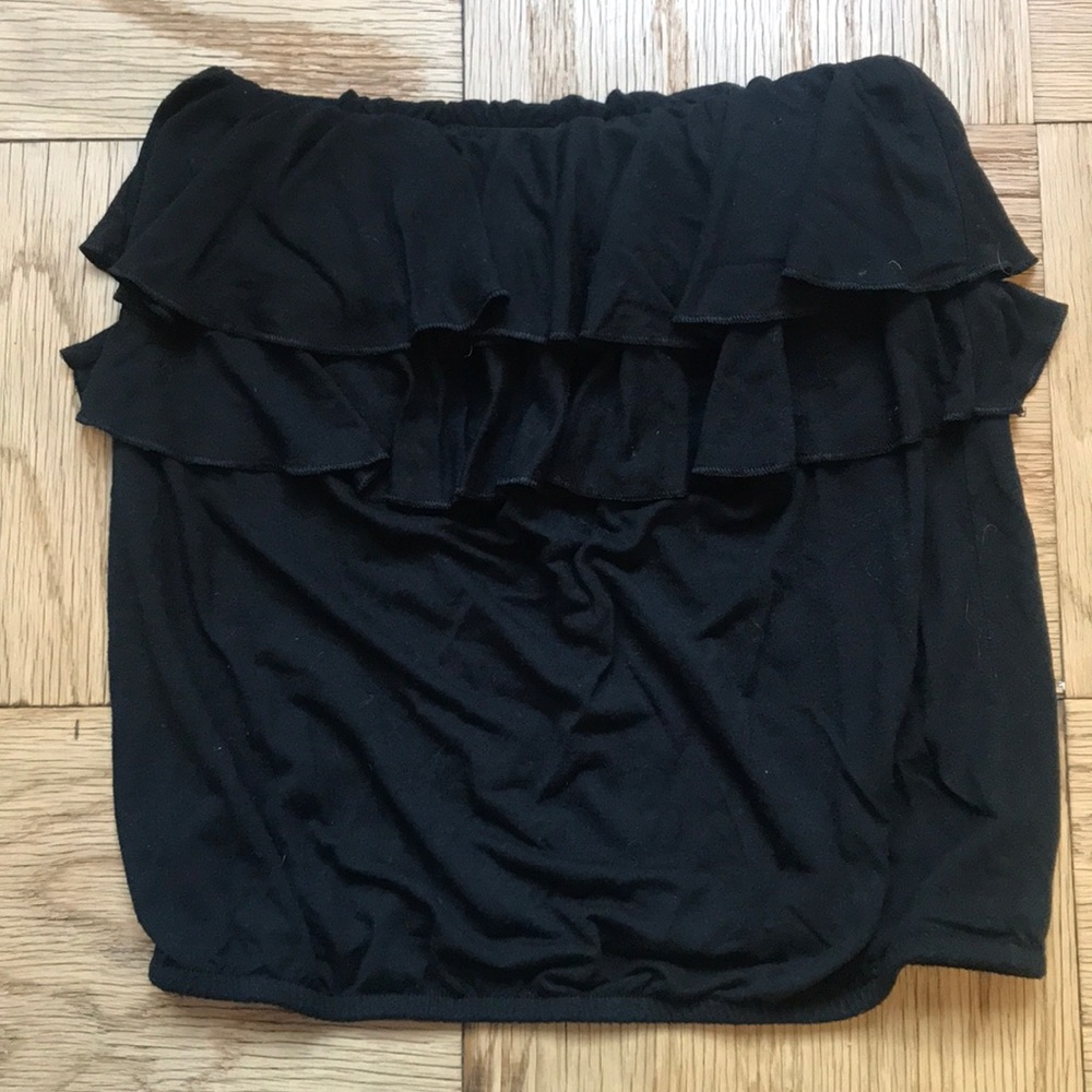 Black American Eagle Ruffle Tube Top